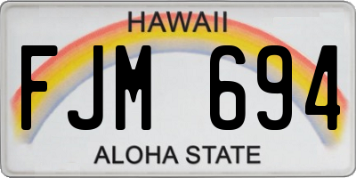 HI license plate FJM694