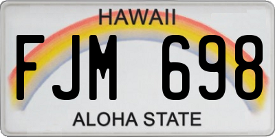 HI license plate FJM698