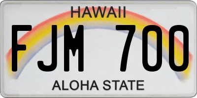 HI license plate FJM700