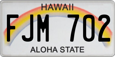 HI license plate FJM702