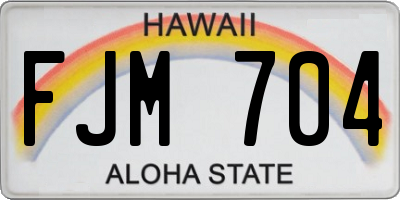 HI license plate FJM704