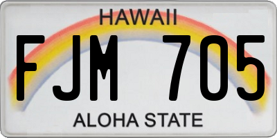 HI license plate FJM705