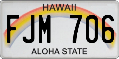 HI license plate FJM706