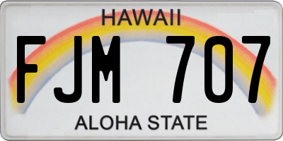 HI license plate FJM707