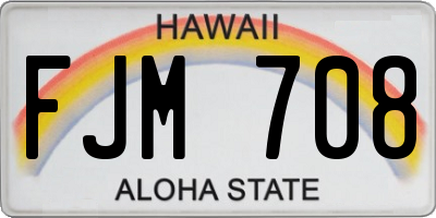 HI license plate FJM708
