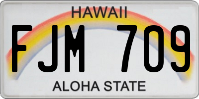 HI license plate FJM709