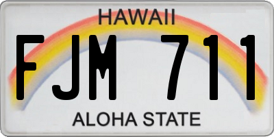 HI license plate FJM711
