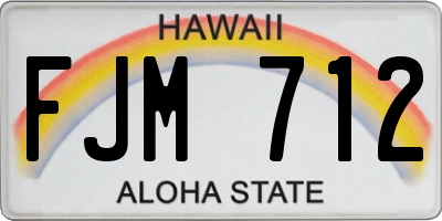 HI license plate FJM712