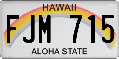 HI license plate FJM715