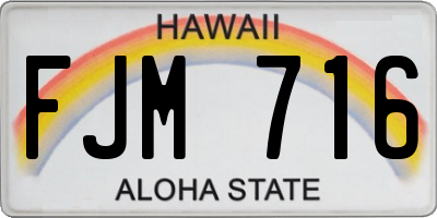 HI license plate FJM716