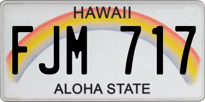 HI license plate FJM717
