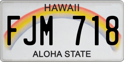 HI license plate FJM718
