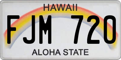 HI license plate FJM720