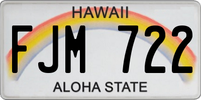 HI license plate FJM722
