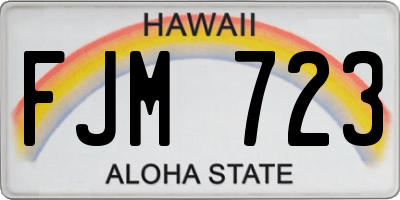 HI license plate FJM723