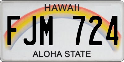HI license plate FJM724