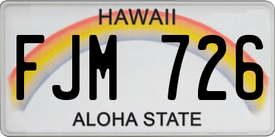 HI license plate FJM726