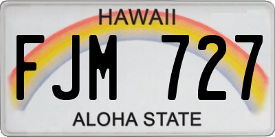 HI license plate FJM727