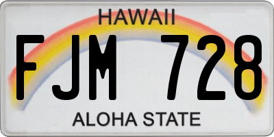 HI license plate FJM728