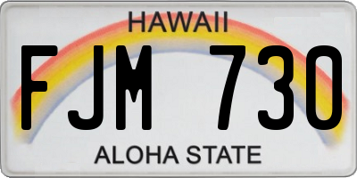 HI license plate FJM730