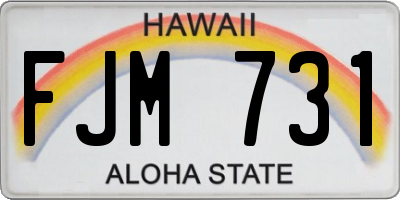 HI license plate FJM731