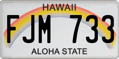 HI license plate FJM733
