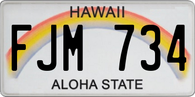 HI license plate FJM734