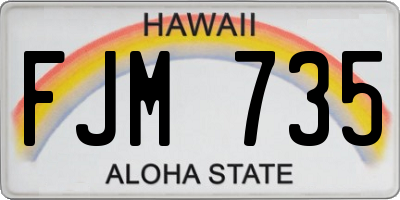 HI license plate FJM735