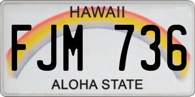HI license plate FJM736