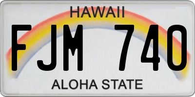 HI license plate FJM740