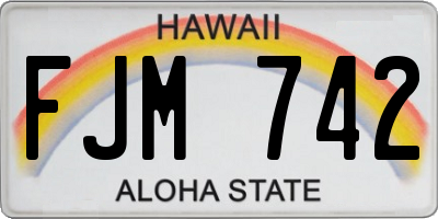 HI license plate FJM742