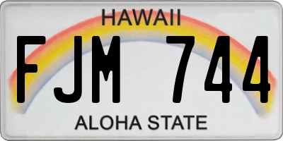 HI license plate FJM744