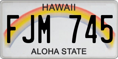 HI license plate FJM745