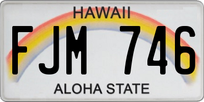HI license plate FJM746