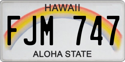 HI license plate FJM747