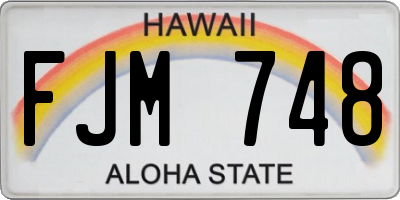HI license plate FJM748