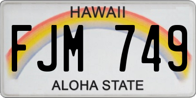 HI license plate FJM749
