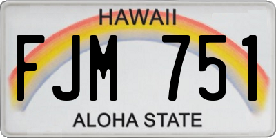 HI license plate FJM751
