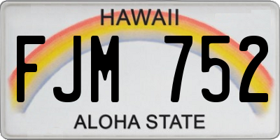 HI license plate FJM752