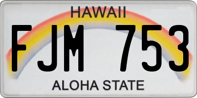 HI license plate FJM753