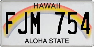 HI license plate FJM754