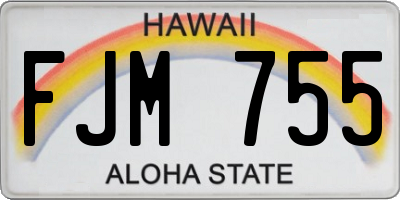HI license plate FJM755