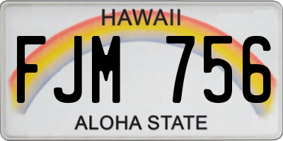 HI license plate FJM756