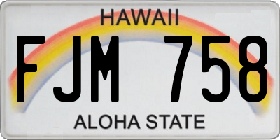 HI license plate FJM758
