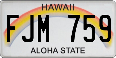 HI license plate FJM759