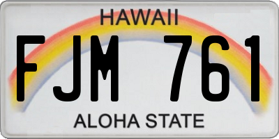 HI license plate FJM761