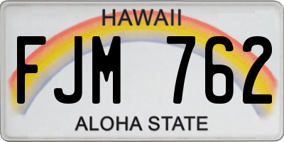 HI license plate FJM762