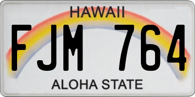 HI license plate FJM764