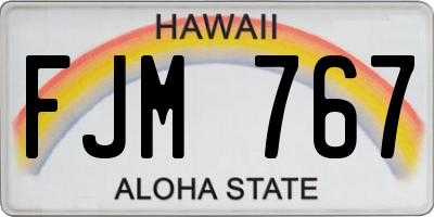 HI license plate FJM767