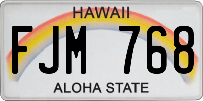 HI license plate FJM768